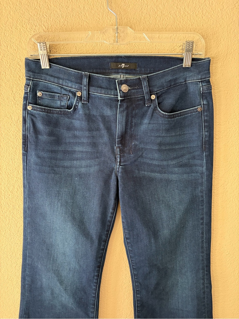 7 For All Mankind Dojo Flare Leg Dark Wash Jeans 28 - Picture 4 of 11